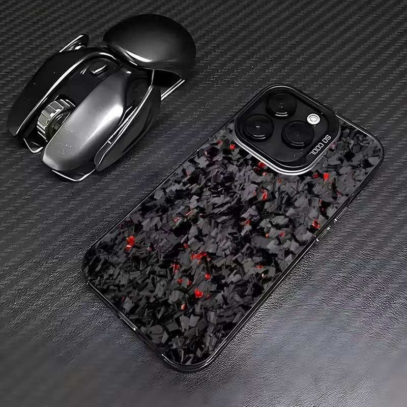 Leather X - Sanatsal Karbon Fiber Desenli Telefon Kılıfı