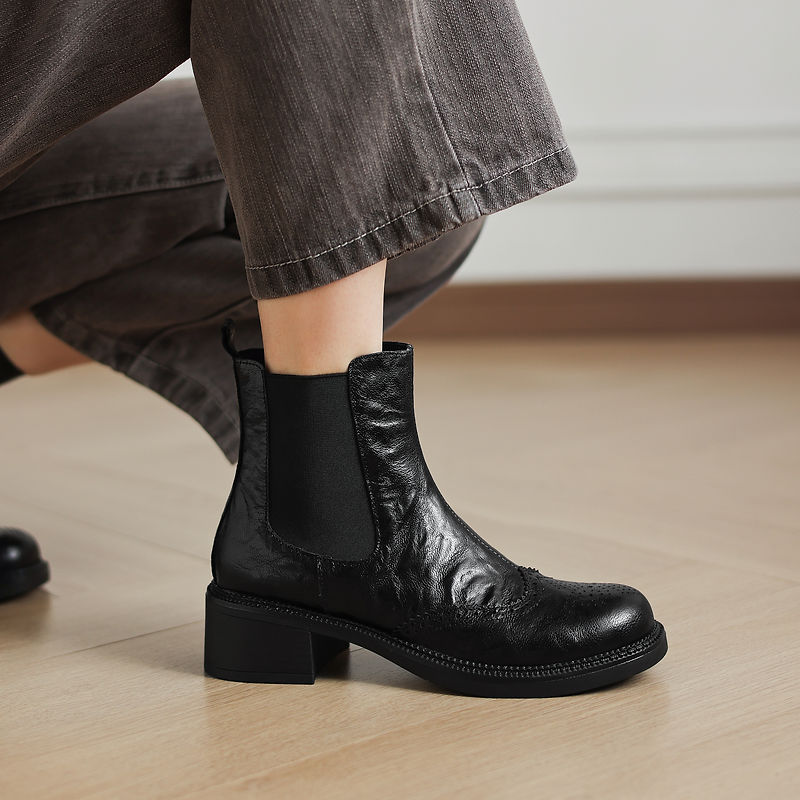 Leather Work Women Shoes - YENİ Sonbahar Botları Kadınlar İçin Deri