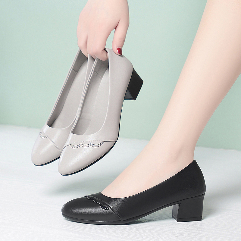 Leather Work Women Shoes - AIYUQI kadın hakiki deri pompaları zarif