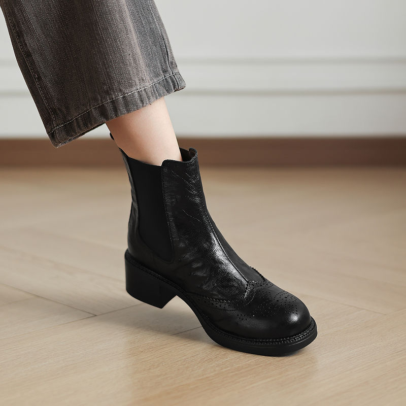 YENİ Sonbahar Botları Kadınlar - Leather Work Women Shoes incelemesi ve fiyatı