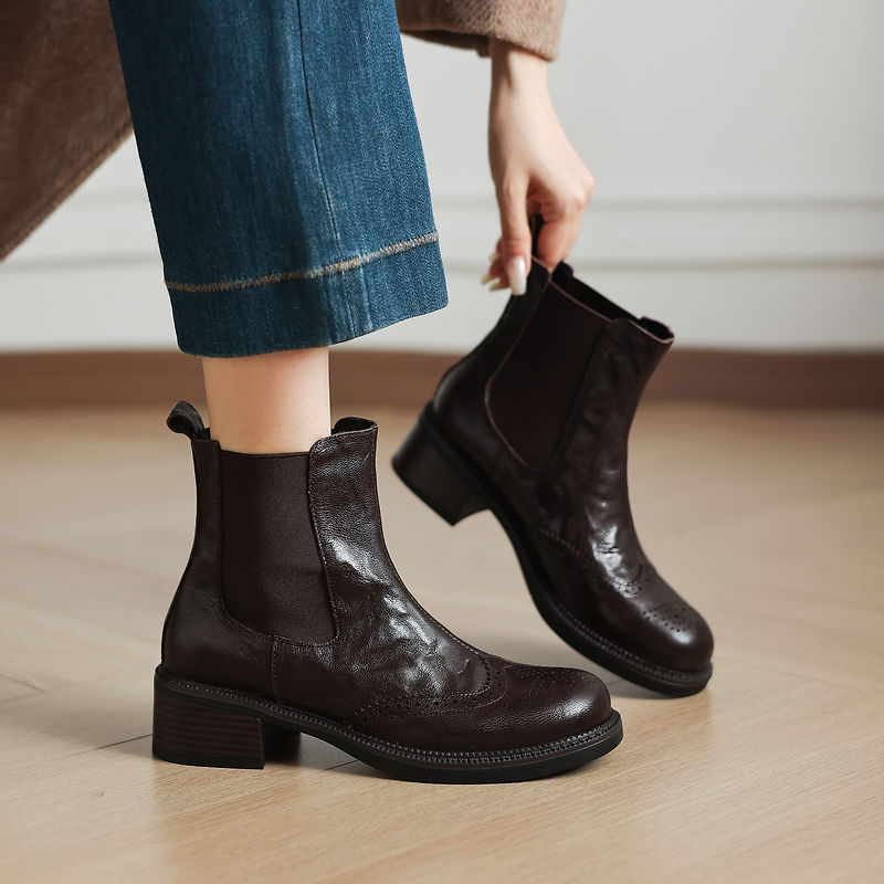 YENİ Sonbahar Botları Kadınlar - Leather Work Women Shoes incelemesi ve fiyatı