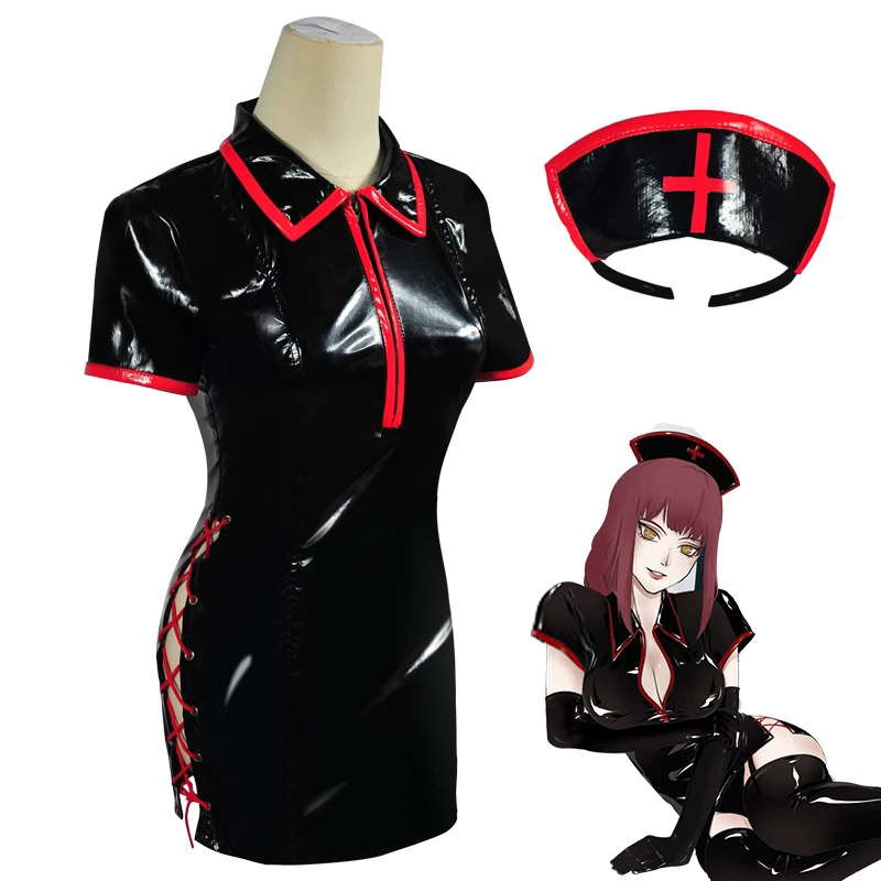 Anime testere adam Cosplay kos - Leather Work Dress incelemesi ve fiyatı